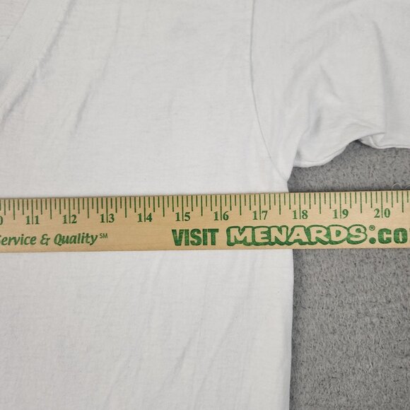 Vintage 80s BVD Single Stitch Blank Plain T Shirt Mens Large White Combed Cotton - Picture 3 of 11